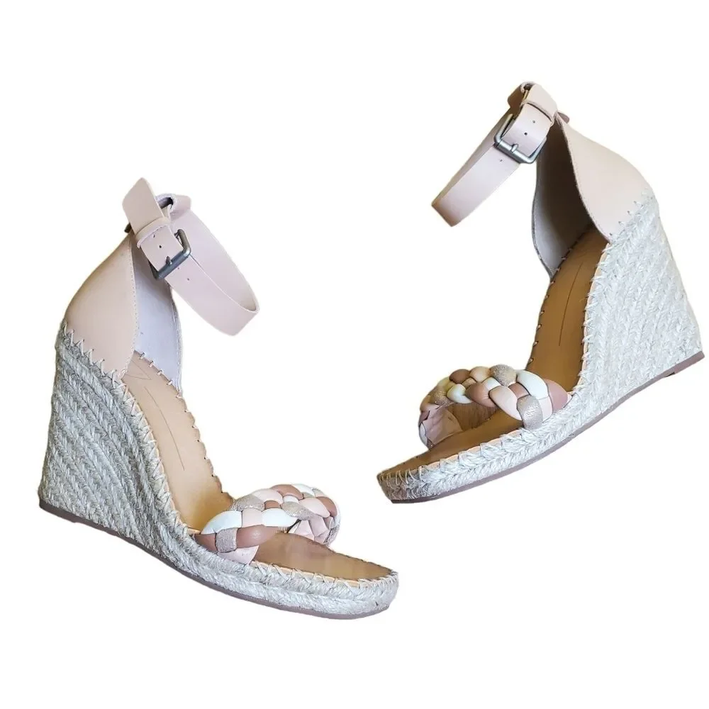Dolce Vita Nilton Espadrille Wedge Sandals Braided Strap Ankle Strap Size 10
